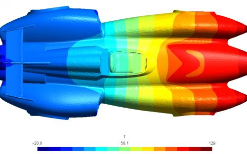 Temperature field of the Mach IV