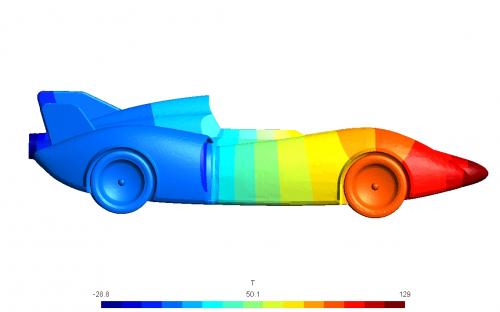 Temperature field of the Mach IV