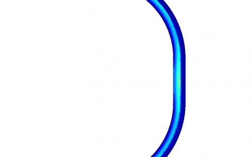 von Mises stress in the pressure vessel