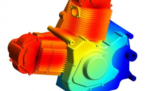 motorbike engine temperature field