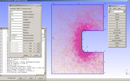 Parametric geometry and mesh in gmsh