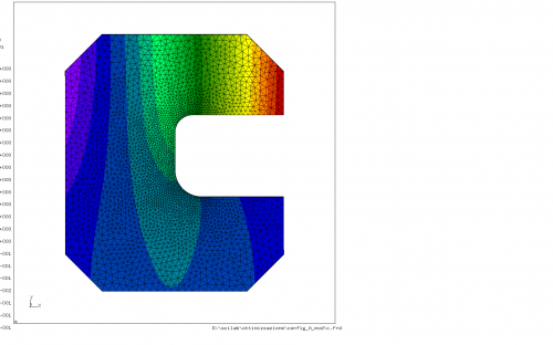 Displacement of the optimal C-shaped plate design