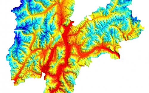 Estimated temperature map in Trentino (6th May, 2010)