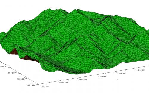 3D render of a portion of Trentino terrain