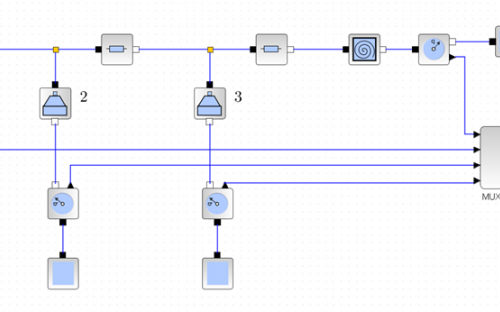 An aeraulic problem solved in Xcos scheme